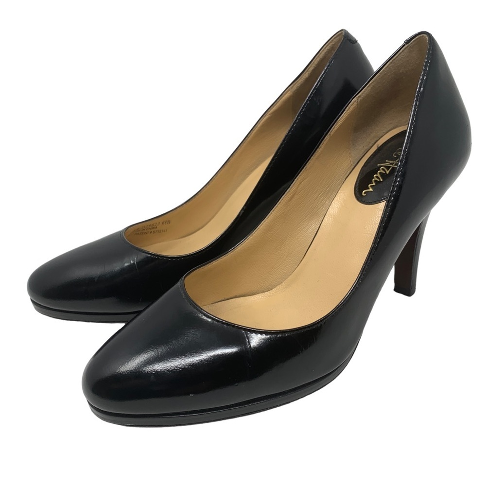 Cole Haan Nike Air Black Leather Pumps Almond Toe Classic Heels Office Siren - Picture 3 of 11